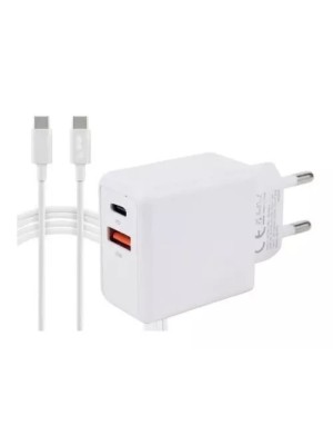 CARREGADOR DE TOMADA 12W 2.1A SAIDA TIPO-C C/2 ENTRADAS USB UN. MB TECH