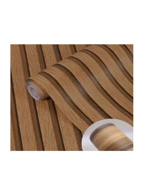 ROLO DECORATIVO RIPA DE MADEIRA DE PVC ADESIVADO 5MX45CM UN. SAKES