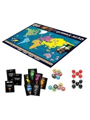 Jogo de Tabuleiro Guerra e Acao com Centro de Monitoramento e 10 Dados