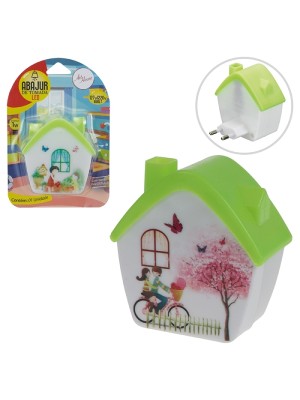 ABAJUR DE TOMADA LED CASINHA BIVOL 1W UN. ZEIN