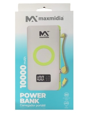 POWER BANK CARREGADOR PORTATIL 10000MAH EMBUTIDO COM LED DISPLAY UN. JMD IMPORTS