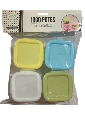JOGO C/ 4 POTES DE PLASTICO 50ML UN. FU XING