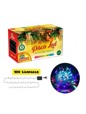 PISCA LED 100L COLOR 8M 127V FIO TRANS UN. ZEIN