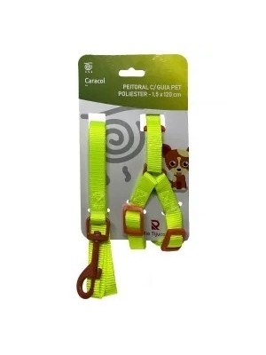 PEITORAL PET DE POLIESTER 2,5CM COM GUIA DE 1,2M UN. RIO TIJUCAS