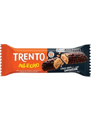 WAFER TRENTO ALLEGRO CHOCOLATE DARK C/ AMENDOIM 26G UN. PECCIN