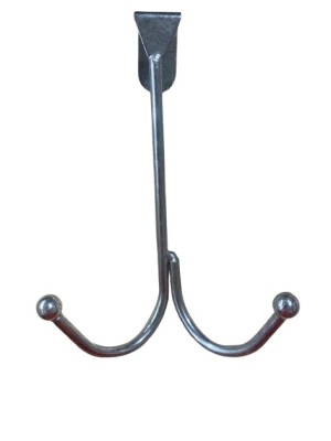 GANCHO DUPLO DE METAL PARA PAREDE 15,5CM UN. MADO