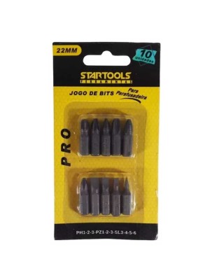 BITS PARA PARAFUSADEIRA JOGO C/10 PCS UN.