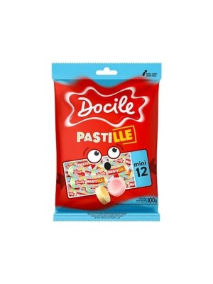 Pastilha Pastille Mini 100g Docile com 12 Unidades – Pastilhas Frutadas Individuais para Festas, Lembrancinhas