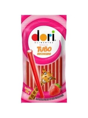 REGALIZ TUBO RECHEADO SABOR MORANGO 44G UN.
