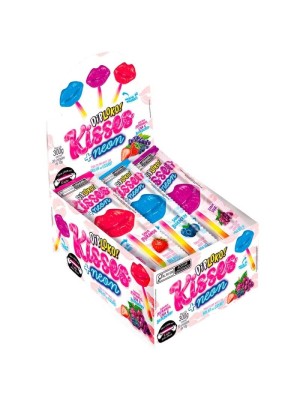 PIRULITO DIPLOKO NEON KISSES CX C/30 UNDS 300G SABOR FRUTAS SORTIDAS