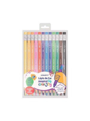 LAPIS DE COR APAGAVEL UN. BIG COLORJOY C/ 12 CORES SEXTAVADO