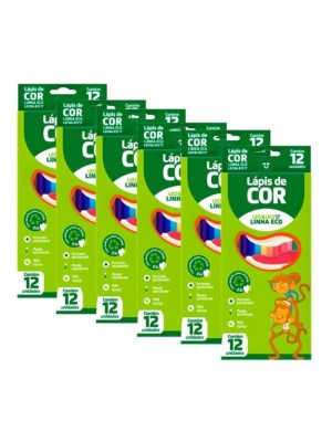 LAPIS DE COR PCT C/6 ECO 12 CORES UN.