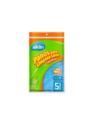 PANO LIMPEZA LEVE 33X50CM AZUL C/5PCS UN.
