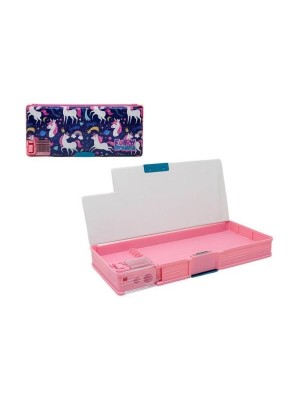 ESTOJO ESCOLAR MULTIFUNCIONAL COM APONTADOR UNICORNIO UN.