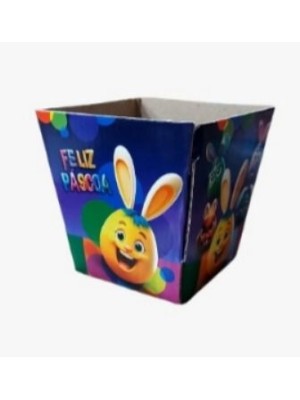 CACHEPÔ PASCOA P 8X8X8CM UN. ESTAMPA PÁSCOA DIVERTIDAMENTE