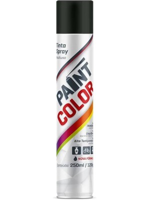 Tinta Spray 250ml Uso Geral Alta Temperatura Cor Preto Fosco