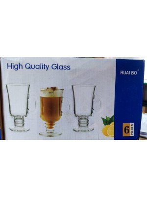 CANECA DE VIDRO KIT C/6PCS 150ML UN.