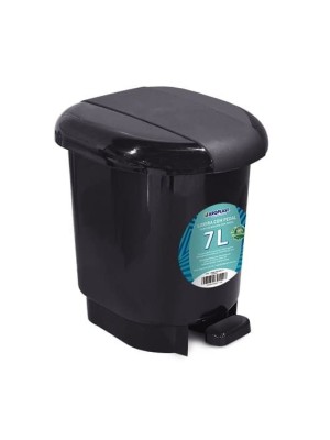 Lixeira de Plástico 7 Litros com Pedal Compacta para Banheiro, Cozinha e Escritório – Resistente, Higiênica e Fácil de Limpar
