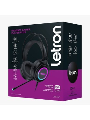 FONE DE OUVIDO / HEADSET GAMER PLAYER PLUS LED 7 CORES 2M DRIVER 50MM PRETO UN. 