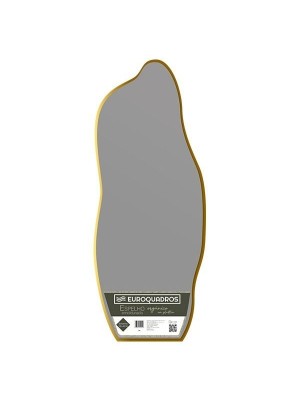 ESPELHO 100X40CM 1.8MM ORGANICO MOLDURA PLASTICO OURO UN.