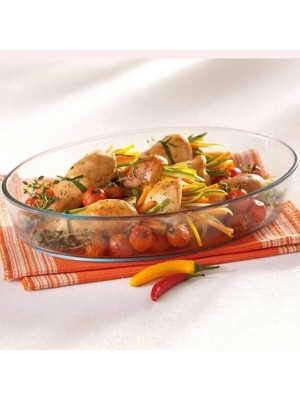 ASSADEIRA BOROSSILICATO OVAL 2400ML UN.