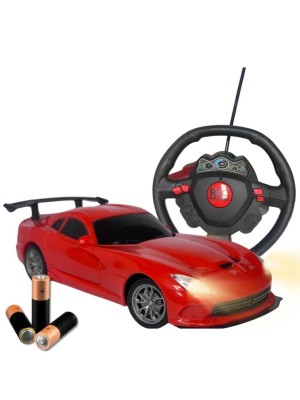 Carrinho Controle Remoto de Volante Sem fio Grande Linha Premium Com Luz no Farol