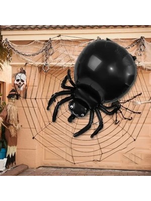 Balão Metalizado Aranha Viúva Negra 53x80cm – Decoração Gigante de Halloween para Festas, Eventos e Ambientes Temáticos