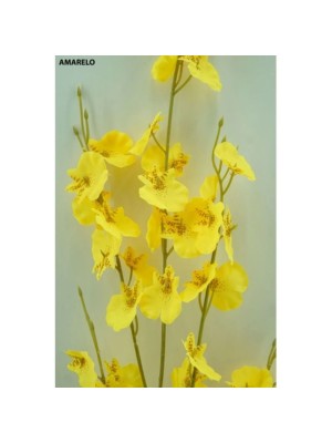 Haste de Orquídea Amarela Flores e Plantas Artificiais Jardinagem Decorativa