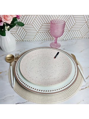 Prato Raso Cerâmica Bristol Granilite Cor Rosa-claro 27cm