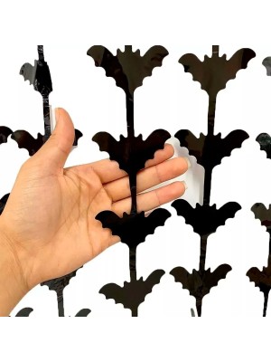 Cortina Metalizada Morcegos 1x2m – Decoração de Halloween para Portas, Paredes e Cenários Fotográficos Temáticos