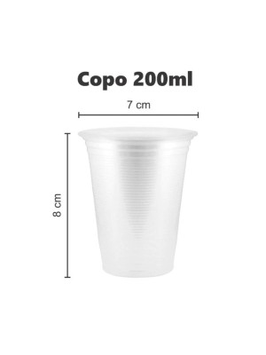 Copo Descartavel 200ml Branco Com 50 unidades 