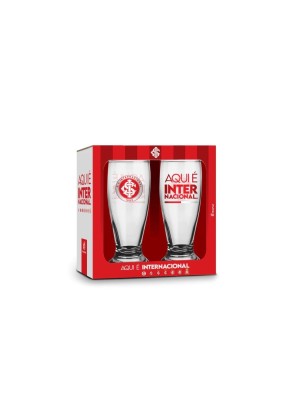 Kit 2 Copo Cerveja Chopp Munich Presente Futebol Times 200ml Internacional