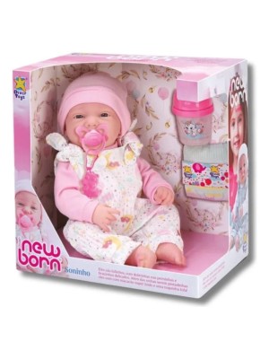 oneca New Born Soninho com Chupeta, Mamadeira Magica e Chupeta que Brilha