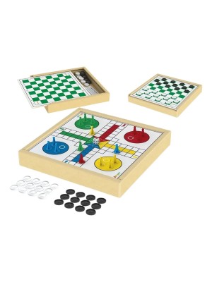 Jogo De Dama E Ludo Tabuleiro Madeira Mdf Jogos 2 Em 1 Estojo Madeira