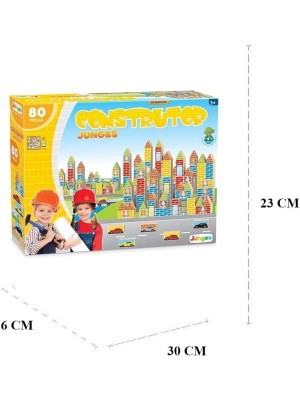 Jogo De Blocos Montar Em Madeira Construtor 80 Peças