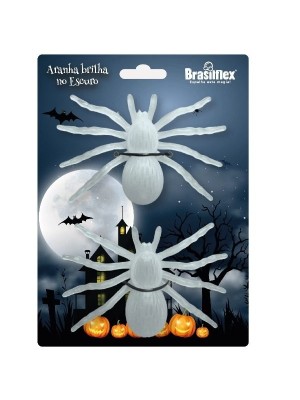 Kit 2 Aranha Neon Brilha No Escuro Halloween Terror