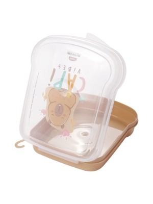 Sanduicheira Infantil Plasútil Capi Vibes 17x13cm – Porta Lanche Escolar com Estampa Fofa