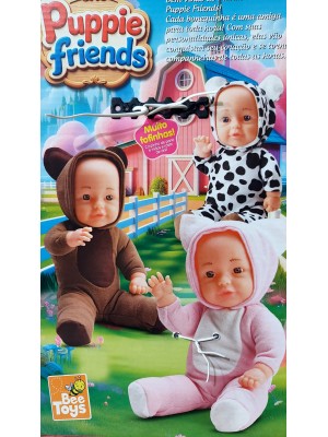 Boneca Puppie Friends com Corpo de Pano e Roupinha, Com Diversas Estampas