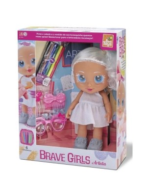 Boneca Brave Girls Artista 30cm com Canetinhas e Acessórios