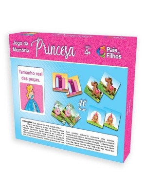 Jogo da Memória Princesas Pais & Filhos – 40 Peças Educativas e Divertidas