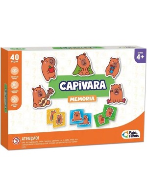 Jogo da Memória Capivara Pais & Filhos 40 Peças – Brinquedo Educativo Infantil, Desenvolvimento Cognitivo e Diversão em Família
