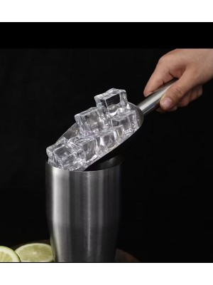 Pá de Gelo Inox 13x8 cm – Pá Dosadora para Gelo, Grãos ou Ração – Aço Inoxidável Reforçado