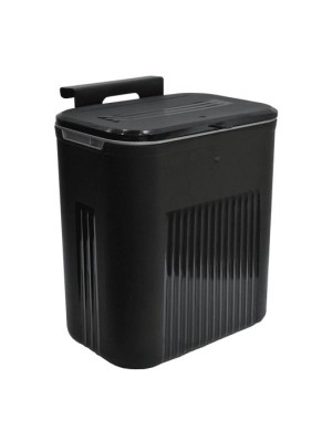 Lixeira Suspensa Preta 9 Litros Plástica com Suporte Adesivo e Alça de Pendurar – Compacta, Resistente e Fácil de Instalar