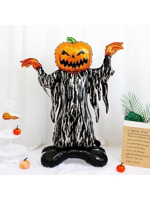 Balão Monstro Abóbora 86x115cm Decoração Halloween Gigante para Festas, Casas e Eventos Temáticos