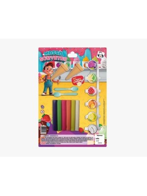 Kit Massa Sorvetes Infantil com 5 Acessórios e 6 Massinhas Brinquedo Educativo e Criativo