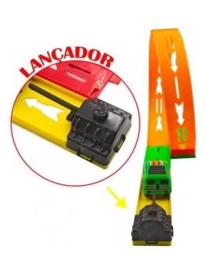 Pista de Carrinho Super Looping Simples Pica-Pau Infantil com Looping Divertido 29,5x52,5x11cm