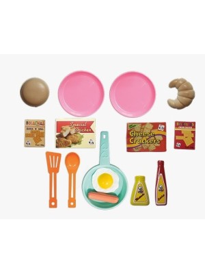 Play Kitchen Dinner Time Jessie Collection Brinquedo de Cozinha Infantil com Panelinhas, Pratos e Acessórios Educativos