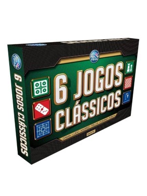 Kit 6 Jogos Clássicos Pais & Filhos – Xadrez, Dama, Ludo, Trilha, Dominó e Forca em Tabuleiros Educativos, Brinquedo Infantil a Partir de 6 Anos