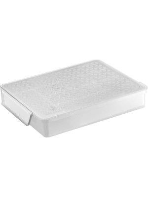 Organizador Multiuso com Tampa de Correr Branco Plástico PP Resistente e Prático para Cozinha e Escritório
