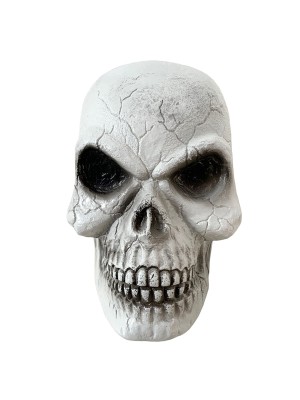 Crânio Grande de Plástico Realista Decoração de Halloween Enfeite Assustador para Festas